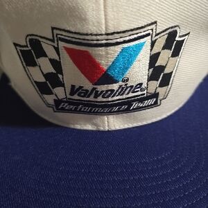 Nascar Valvoline White Red Blue Logo Trucker Hat